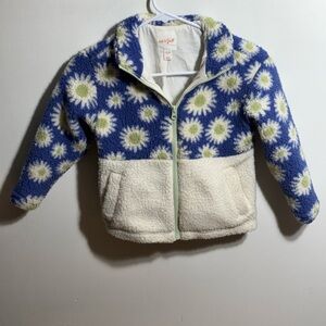 Cat & Jack Blue and White Floral Fleece Jacket